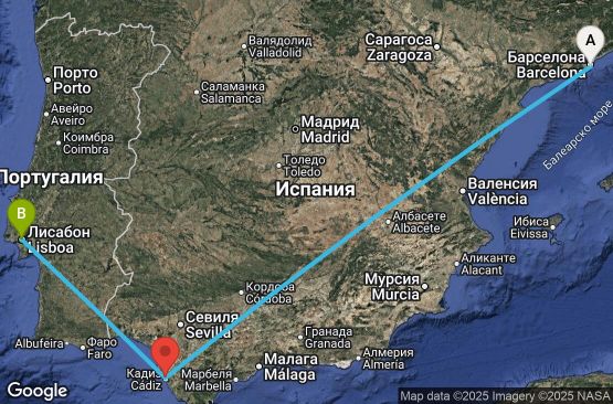 Маршрут на круиз Spain, Portugal - BCN03A2S