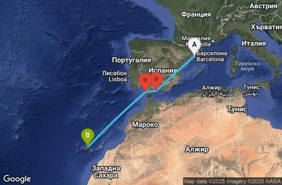Маршрут на круиз 5 дни Испания - BCN05A26