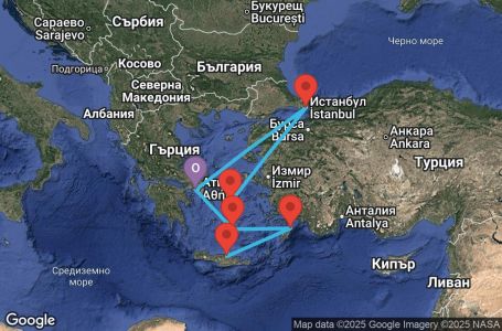 Маршрут на круиз 7 дни Гърция, Турция - ATH07A1S