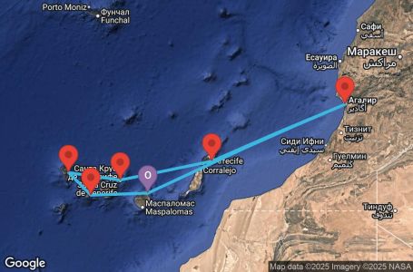 Маршрут на круиз Canary Islands, Spain, Morocco - LPA07A0P