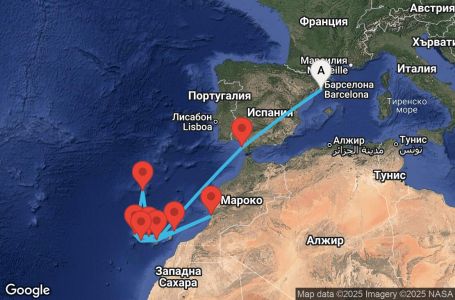 Маршрут на круиз Spain, Canary Islands, Morocco, Madeira - BCN14A4M
