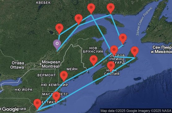 Маршрут на круиз 17 дни Канада, САЩ - EL20260928QUEQUE