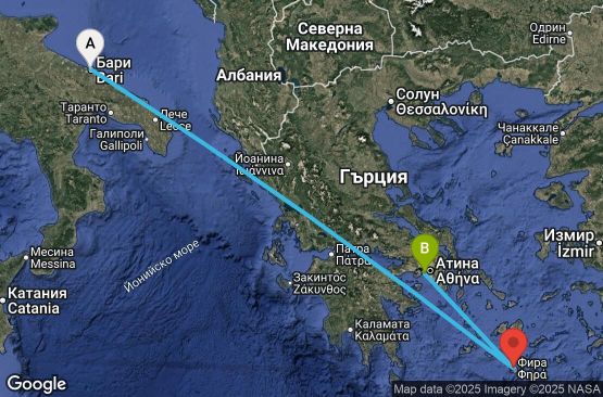 Маршрут на круиз 3 дни Италия, Гърция - UXON