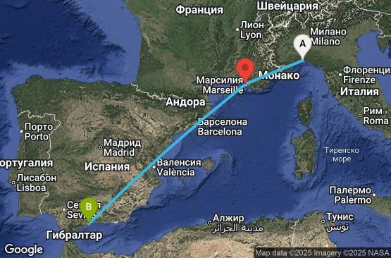 Маршрут на круиз 3 дни Италия, Франция, Испания - UWQO