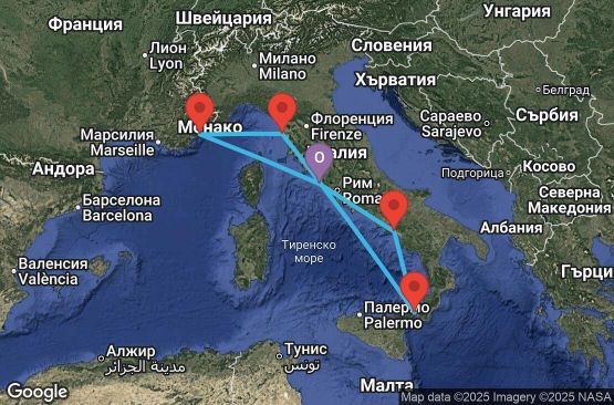 Маршрут на круиз 6 дни Западно Средиземноморие от Рим - GMDS06CNNCIVCIV