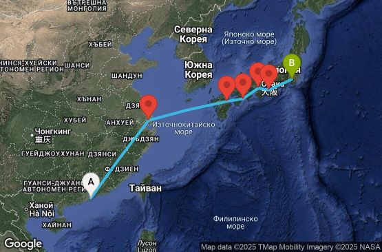 Маршрут на круиз 9 дни Хонконг, Китай, Япония - EL20280312HKGTYO