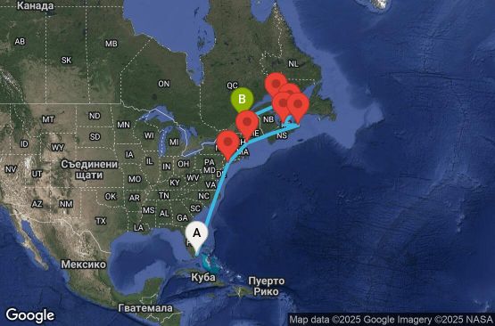 Маршрут на круиз 12 дни САЩ, Канада - EO20280506MIAQUE