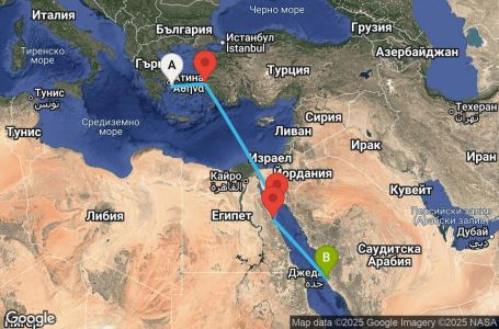 Маршрут на круиз 7 дни Гърция, Турция, Египет, Саудитска Арабия Маршрут на круиз 7 дни Гърция, Турция, Египет, Саудитска Арабия