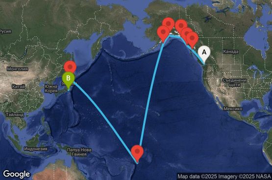 Маршрут на круиз Transpacific (VAN/YOK) - JADV16CNNVANYOK