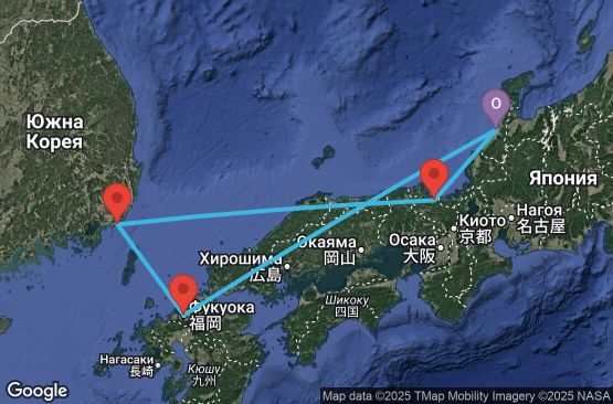 Маршрут на круиз 4 дни Япония, Южна Корея - KNZ04020