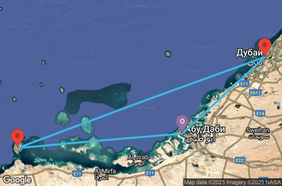 Маршрут на круиз 3 дни Обединени арабски емирства