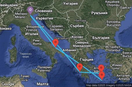 Маршрут на круиз Italy, Greece - PMA07A2O