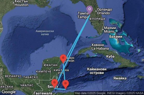 Маршрут на круиз 7 дни Западни Кариби от Тампа - GEMW07CNNTPATPA
