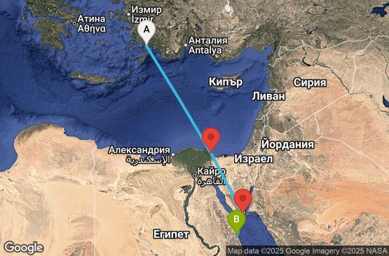 Маршрут на круиз 4 дни Турция, Египет
