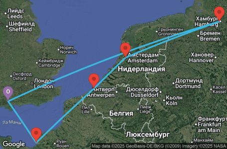 Маршрут на круиз 7 дни Великобритания, Германия, Нидерландия, Белгия, Франция - UYG5