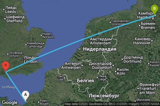 Маршрут на круиз 3 дни Франция, Великобритания, Германия - UYGE