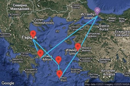 Маршрут на круиз 7 дни Турция, Гърция - IST07A1U Маршрут на круиз 7 дни Турция, Гърция - IST07A1U