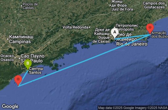 Маршрут на круиз 4 дни Бразилия - UYEE