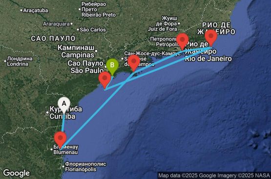 Маршрут на круиз 7 дни Бразилия - UYEC