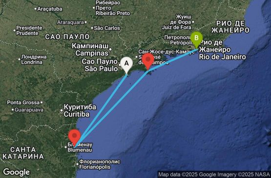 Маршрут на круиз 3 дни Бразилия - UYDJ
