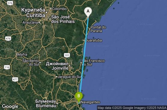 Маршрут на круиз 1 ден Бразилия - UYEB