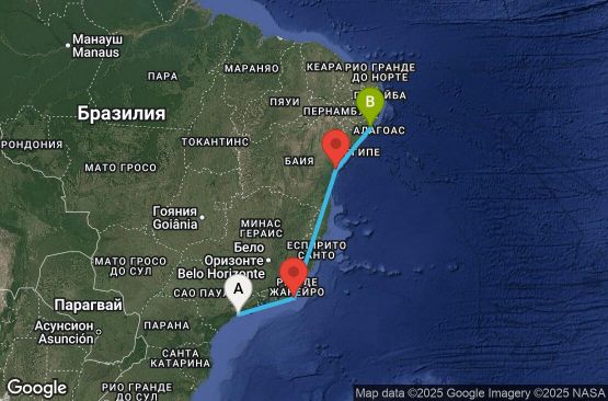 Маршрут на круиз 4 дни Бразилия - UYF3