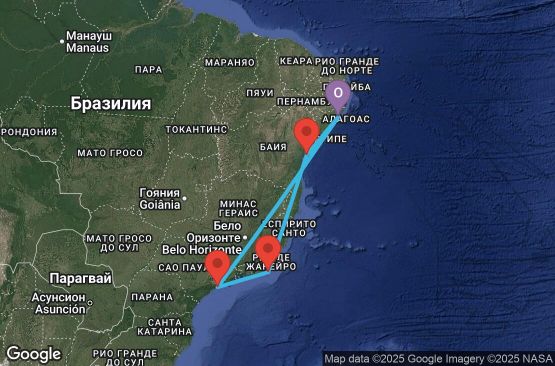 Маршрут на круиз 7 дни Бразилия - UYF2