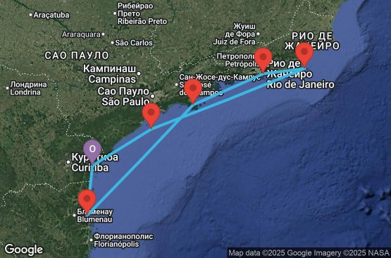 Маршрут на круиз 7 дни Бразилия - UYDG