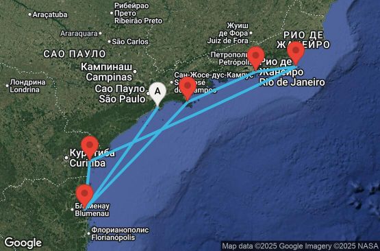 Маршрут на круиз 7 дни Бразилия - UYDB