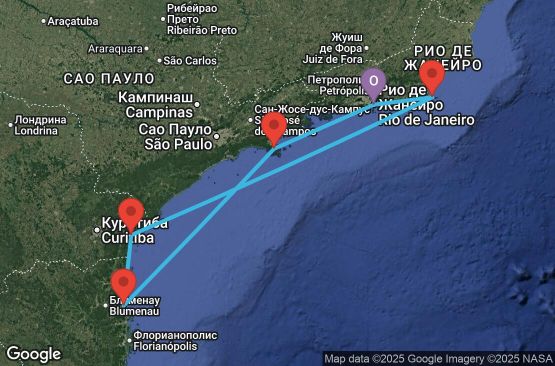 Маршрут на круиз 6 дни Бразилия - UYDL