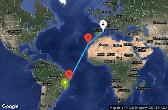Маршрут на круиз 13 дни Испания, Бразилия - UY7A