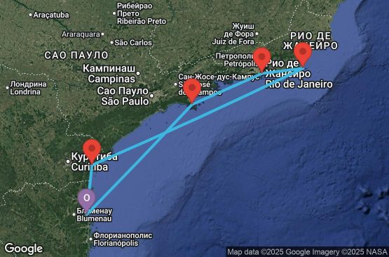 Маршрут на круиз 6 дни Бразилия - UYDK