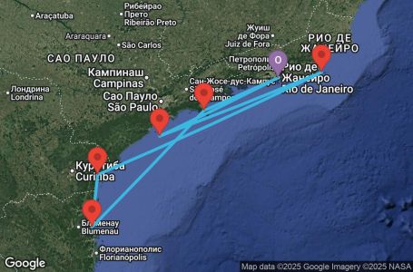 Маршрут на круиз 7 дни Бразилия - UYE3 Маршрут на круиз 7 дни Бразилия - UYE3