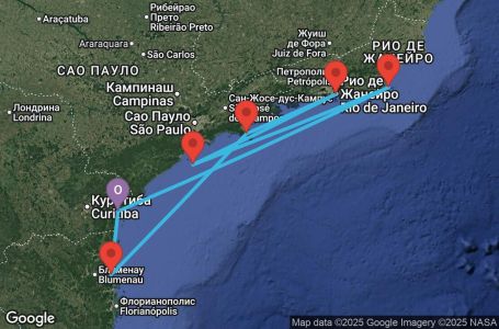 Маршрут на круиз 7 дни Бразилия - UYE4 Маршрут на круиз 7 дни Бразилия - UYE4