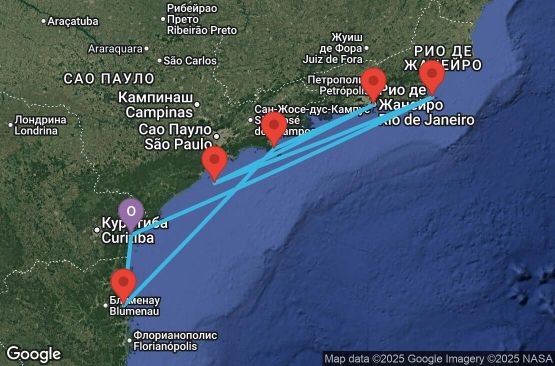 Маршрут на круиз 7 дни Бразилия - UYE4