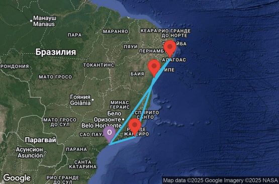 Маршрут на круиз 7 дни Бразилия - UYEZ