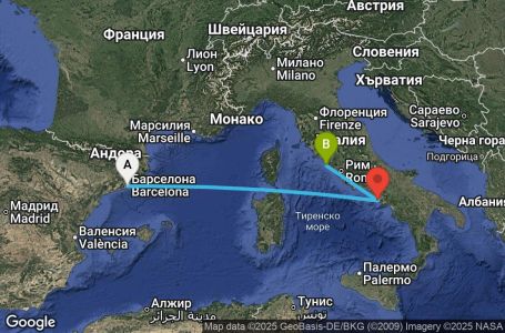 Маршрут на круиз 3 дни Испания, Италия - BCN03A4C