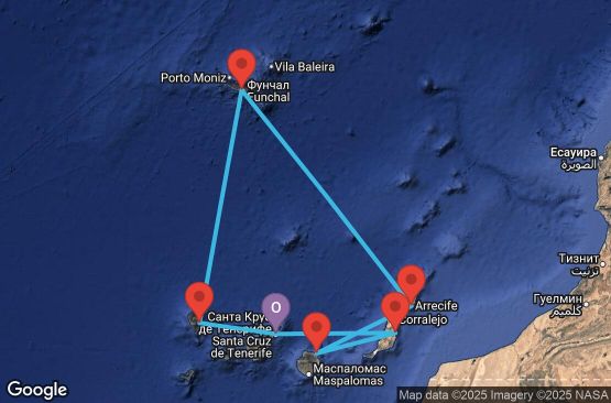 Маршрут на круиз 7 дни Испания, Португалия - UYIN