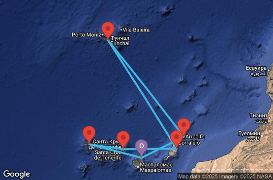 Маршрут на круиз 7 дни Испания, Португалия - UYIU