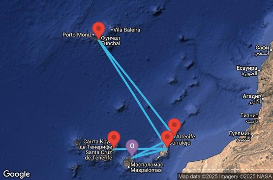 Маршрут на круиз 7 дни Испания, Португалия - UYIW