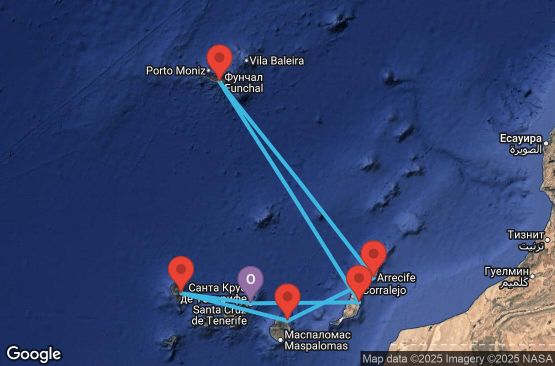 Маршрут на круиз 7 дни Испания, Португалия - UYIT