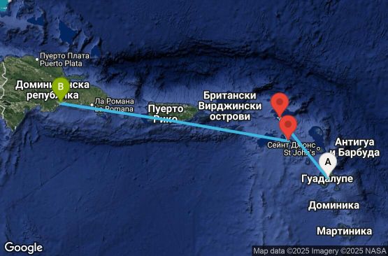 Маршрут на круиз 3 дни Антилски острови - PTP03A0P