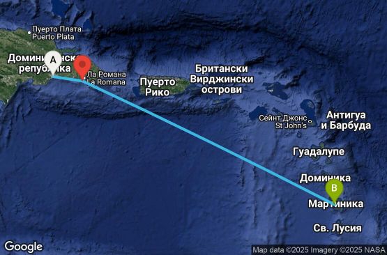 Маршрут на круиз 3 дни Доминиканска република, Антилски острови - SDQ03A01