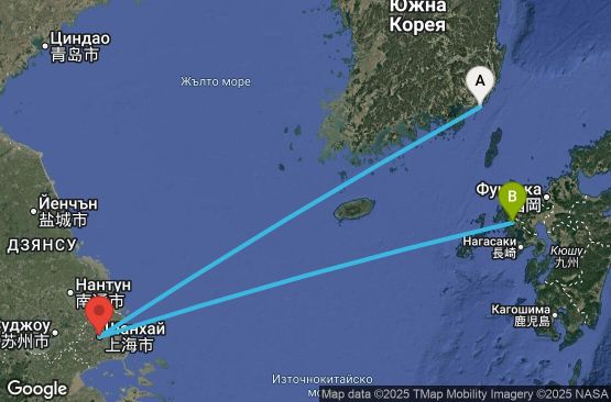 Маршрут на круиз 4 дни Южна Корея, Китай, Япония - PUS04A0M