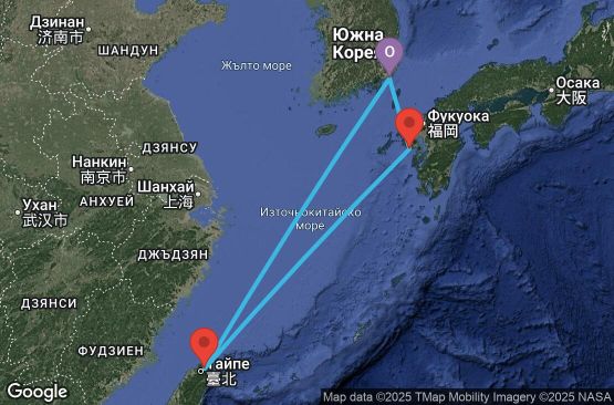 Маршрут на круиз 5 дни Южна Корея, Тайван, Япония - PUS05A0K