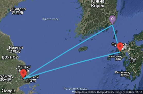 Маршрут на круиз 5 дни Южна Корея, Китай, Япония - PUS05A0I
