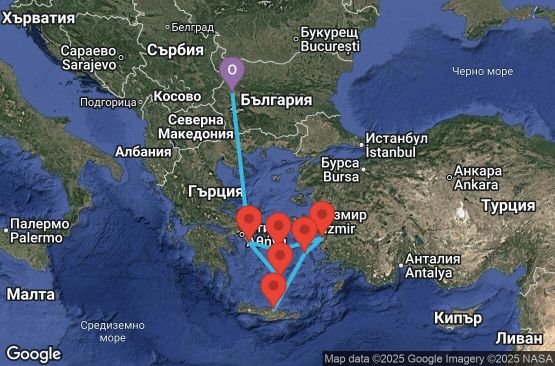 Маршрут на круиз Иконичните Гръцки острови през Септември